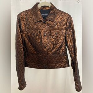 Shimmery Copper Quilted Donna Degnan Women's Jacket sz 4